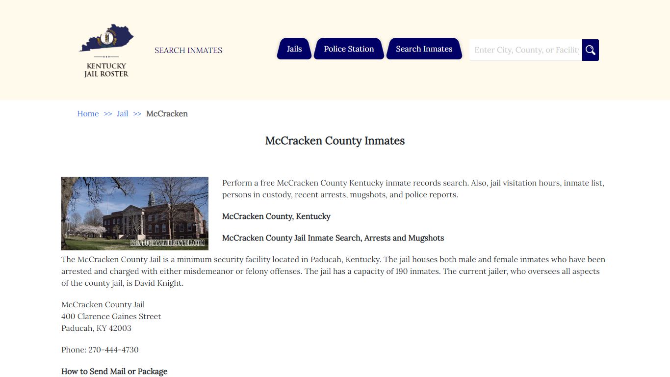 McCracken County Inmates - Jail Roster Search