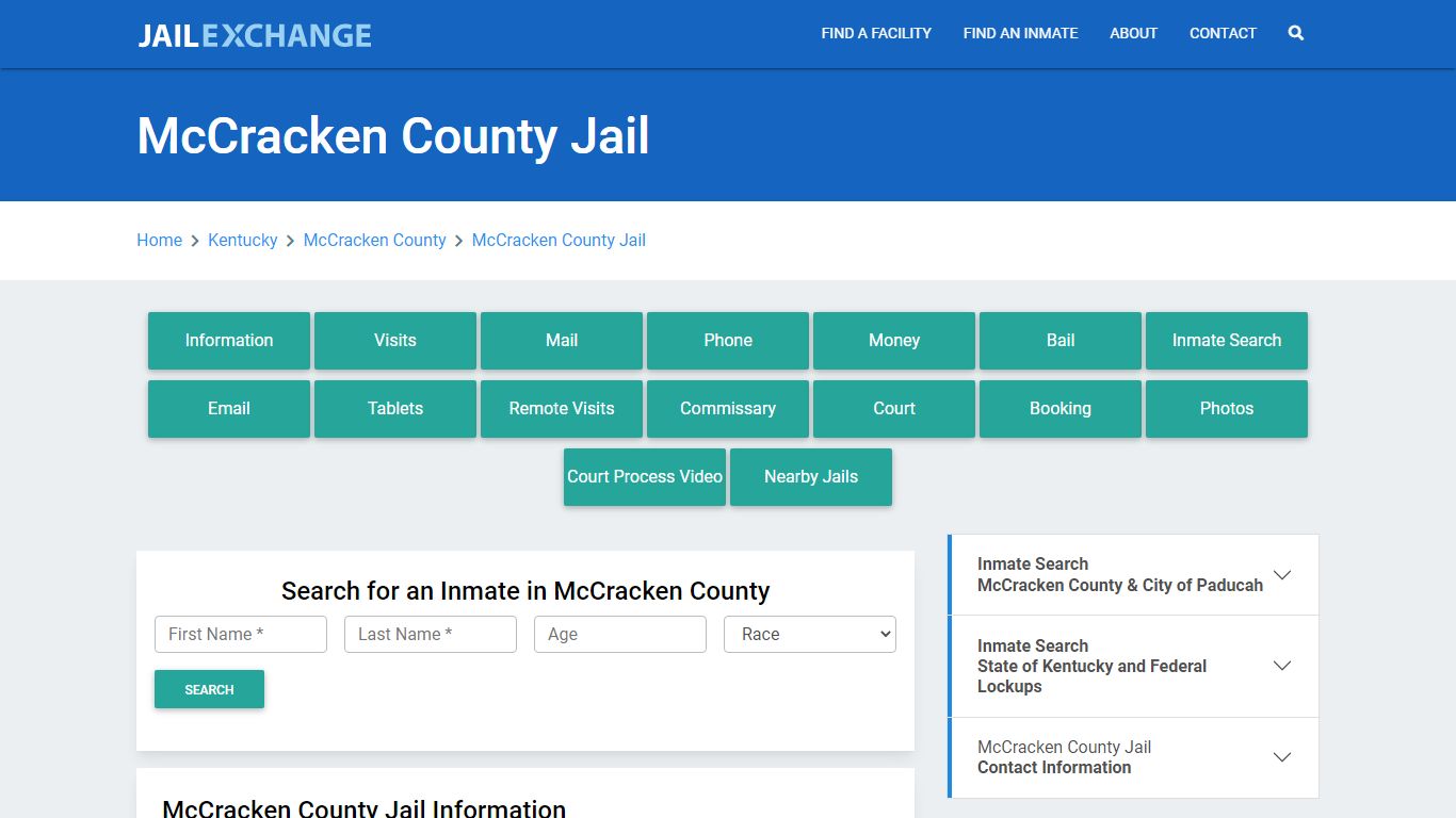 McCracken County Jail Roster Lookup, KY, Inmate Search