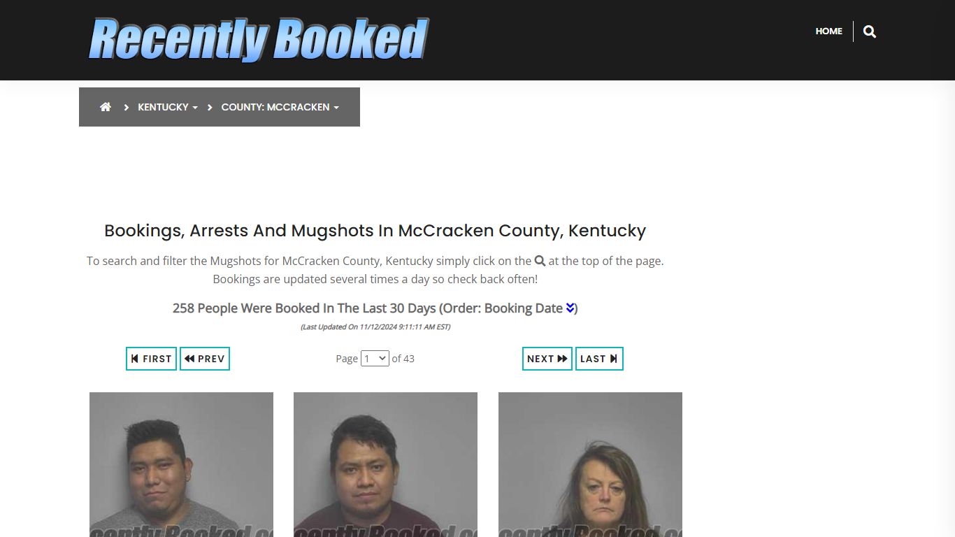 Bookings, Arrests and Mugshots in McCracken County, Kentucky