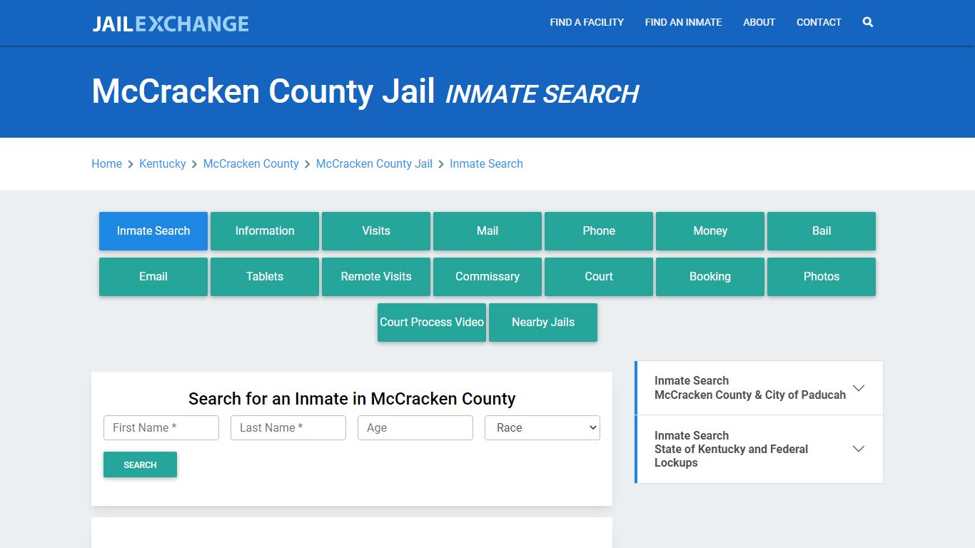 McCracken County Jail, KY Inmate Search: Roster & Mugshots