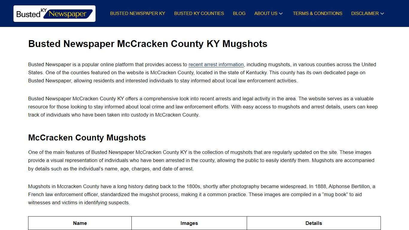 Busted Newspaper McCracken County KY Mugshots